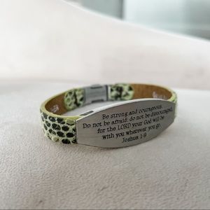 Leather Scripture Bracelet